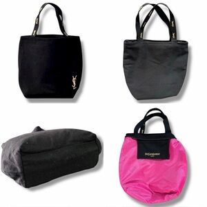 RESTOCKED - Black Canvas YSL Tote Bag Gold Embroidery Logo